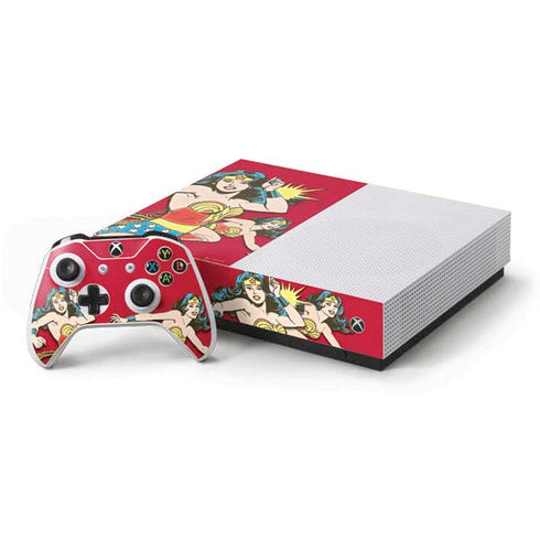 DC Comics Wonder Woman Vintage Action pose Xbox One S All-Digital Edition Bundle Skin