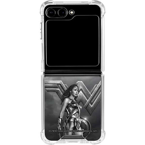 The Justice League (2017) Wonder Woman Poster Galaxy Z Flip5 5G Clear Case