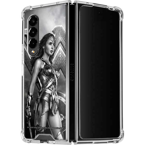 The Justice League (2017) Wonder Woman Poster Galaxy Z Fold4 5G Clear Case
