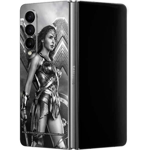 The Justice League (2017) Wonder Woman Poster Galaxy Z Fold4 5G Skin