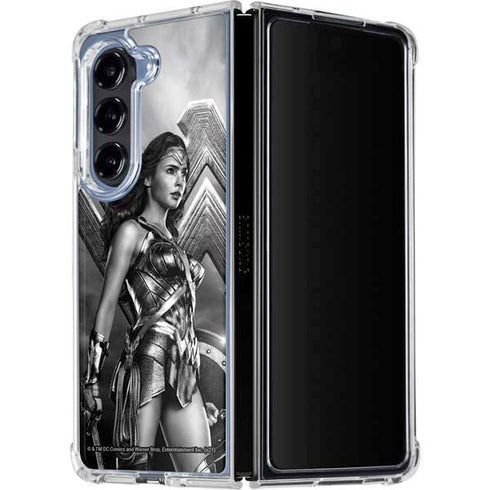 The Justice League (2017) Wonder Woman Poster Galaxy Z Fold5 5G Clear Case