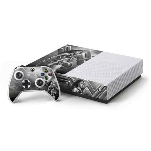 The Justice League (2017) Wonder Woman Poster Xbox One S Console and Controller Bundle Skin