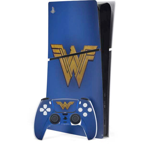 DC Comics Wonder Woman Movie Emblem PS5 Slim Digital Edition Console Skin