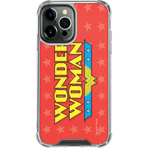 DC Comics Wonder Woman Logo iPhone 14 Pro Max Clear Case