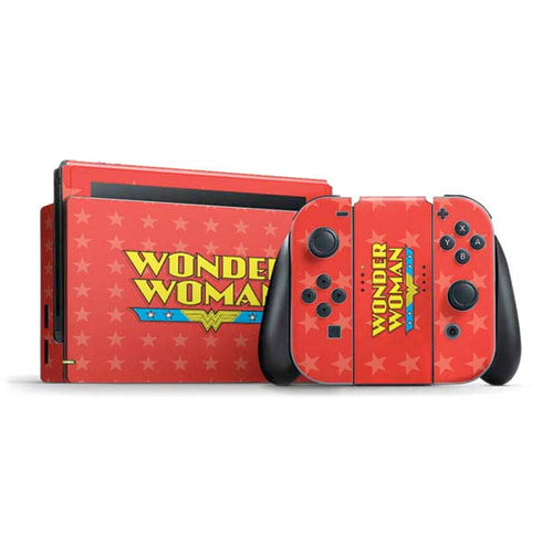 DC Comics Wonder Woman Logo Nintendo Switch Bundle Skin