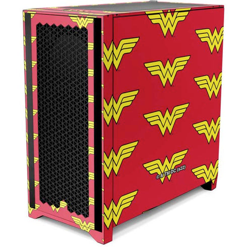 DC Comics Wonder Woman Logo Pattern Corsair 4000D Tempered Glass Mid-Tower ATX Case Skin