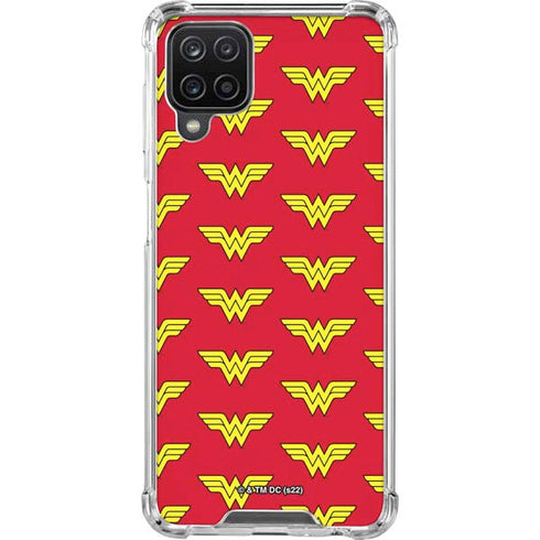 DC Comics Wonder Woman Logo Pattern Galaxy A12 Clear Case