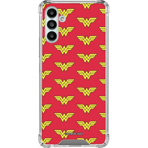 DC Comics Wonder Woman Logo Pattern Galaxy A13 5G Clear Case
