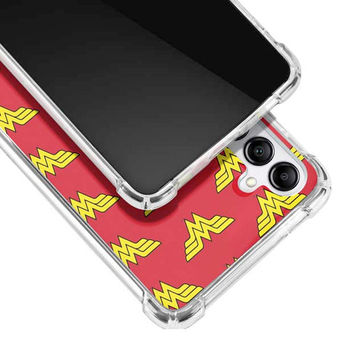 DC Comics Wonder Woman Logo Pattern Galaxy A14 5G Clear Case