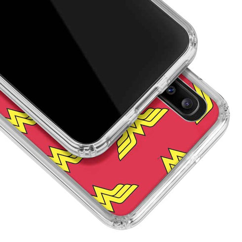 DC Comics Wonder Woman Logo Pattern Galaxy A20 Clear Case