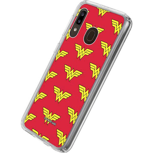 DC Comics Wonder Woman Logo Pattern Galaxy A20 Clear Case