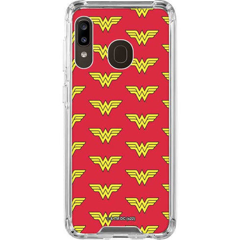 DC Comics Wonder Woman Logo Pattern Galaxy A30 Clear Case