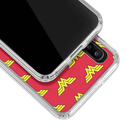 DC Comics Wonder Woman Logo Pattern Galaxy A30 Clear Case