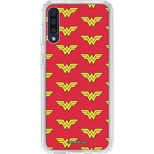 DC Comics Wonder Woman Logo Pattern Galaxy A50 Clear Case