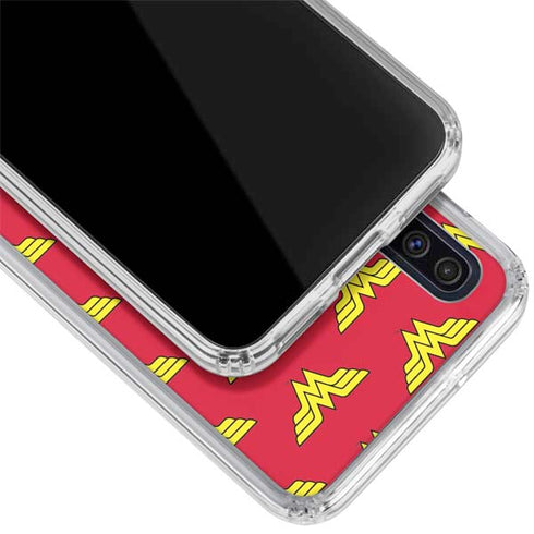 DC Comics Wonder Woman Logo Pattern Galaxy A50 Clear Case