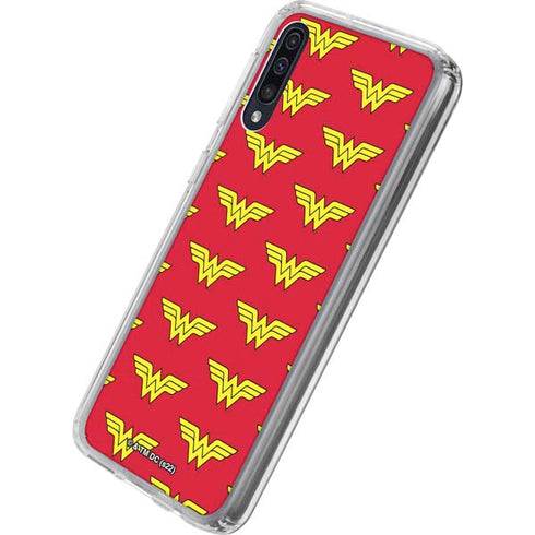 DC Comics Wonder Woman Logo Pattern Galaxy A50 Clear Case