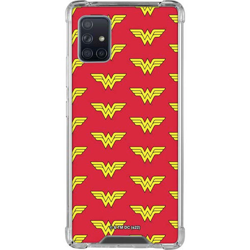 DC Comics Wonder Woman Logo Pattern Galaxy A51 5G Clear Case