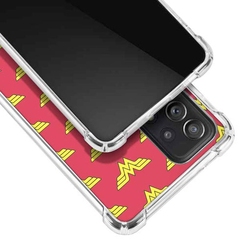 DC Comics Wonder Woman Logo Pattern Galaxy A52 5G Clear Case
