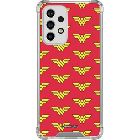DC Comics Wonder Woman Logo Pattern Galaxy A53 5G Clear Case