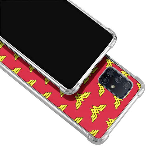 DC Comics Wonder Woman Logo Pattern Galaxy A71 5G Clear Case