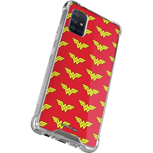DC Comics Wonder Woman Logo Pattern Galaxy A71 5G Clear Case