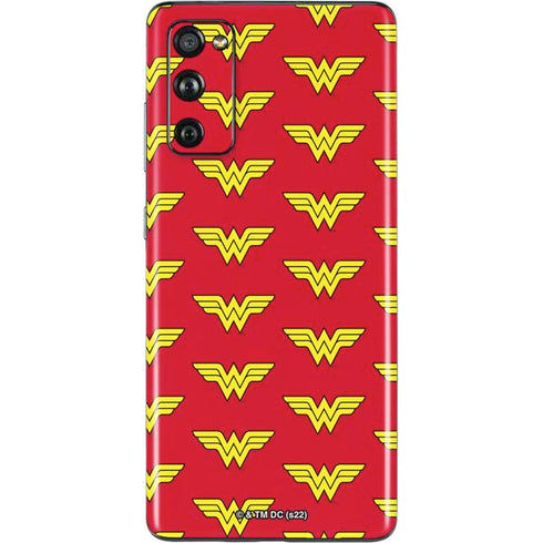 DC Comics Wonder Woman Logo Pattern Galaxy S20 Fan Edition Skin