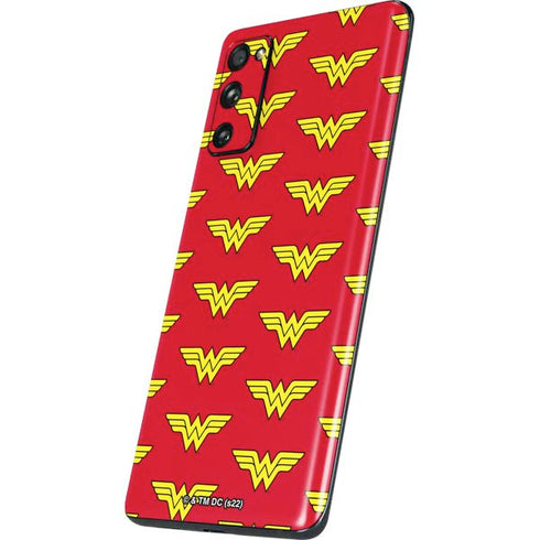 DC Comics Wonder Woman Logo Pattern Galaxy S20 Fan Edition Skin