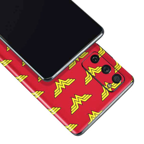 DC Comics Wonder Woman Logo Pattern Galaxy S20 Fan Edition Skin