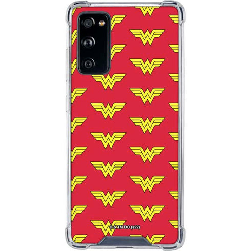 DC Comics Wonder Woman Logo Pattern Galaxy S20 FE Clear Case