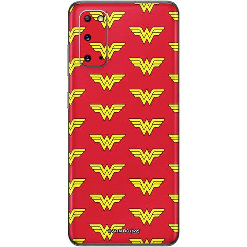 DC Comics Wonder Woman Logo Pattern Galaxy S20 Skin