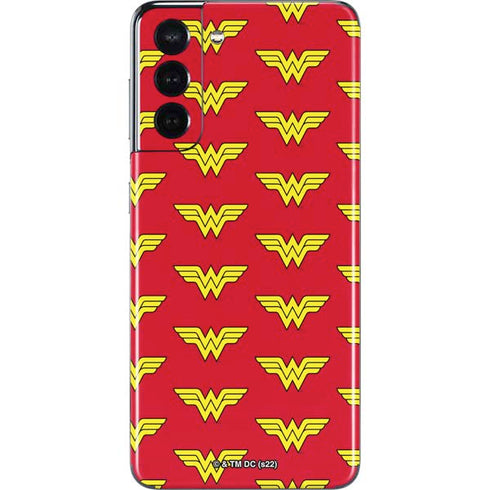 DC Comics Wonder Woman Logo Pattern Galaxy S21 5G Skin