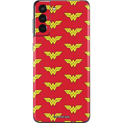DC Comics Wonder Woman Logo Pattern Galaxy S21 Plus 5G Skin