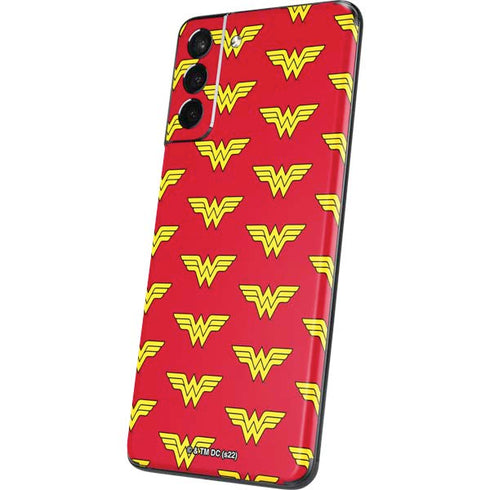 DC Comics Wonder Woman Logo Pattern Galaxy S21 Plus 5G Skin