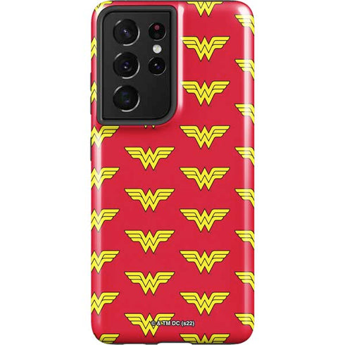 DC Comics Wonder Woman Logo Pattern Galaxy S21 Ultra 5G Pro Case