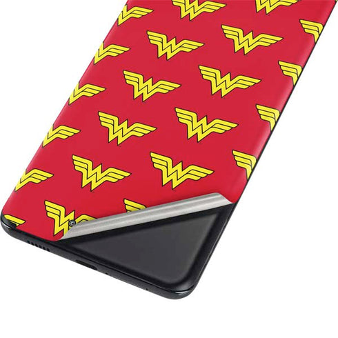 DC Comics Wonder Woman Logo Pattern Galaxy S21 Ultra 5G Skin