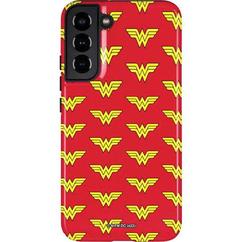 DC Comics Wonder Woman Logo Pattern Galaxy S22 Plus Pro Case