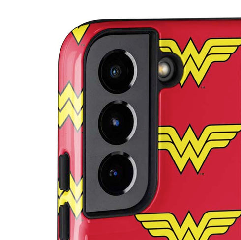 DC Comics Wonder Woman Logo Pattern Galaxy S22 Plus Pro Case