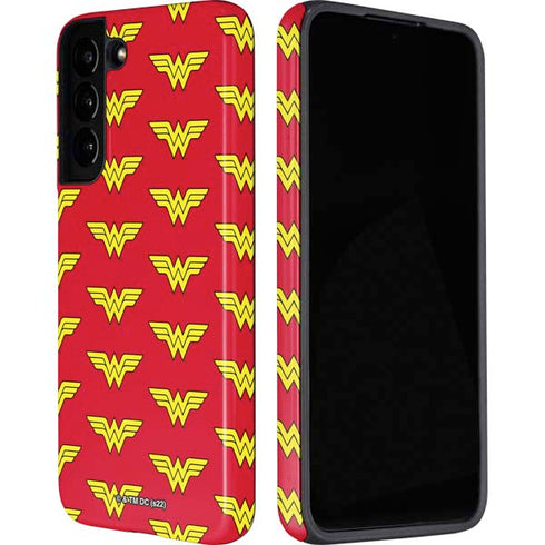 DC Comics Wonder Woman Logo Pattern Galaxy S22 Plus Pro Case