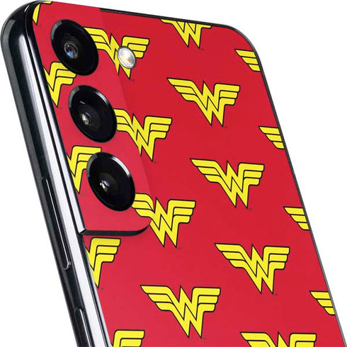 DC Comics Wonder Woman Logo Pattern Galaxy S22 Plus Skin