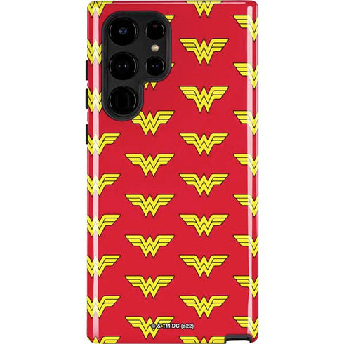 DC Comics Wonder Woman Logo Pattern Galaxy S22 Ultra Pro Case