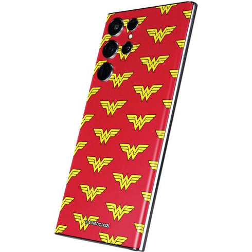 DC Comics Wonder Woman Logo Pattern Galaxy S22 Ultra Skin