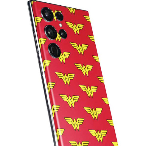 DC Comics Wonder Woman Logo Pattern Galaxy S22 Ultra Skin