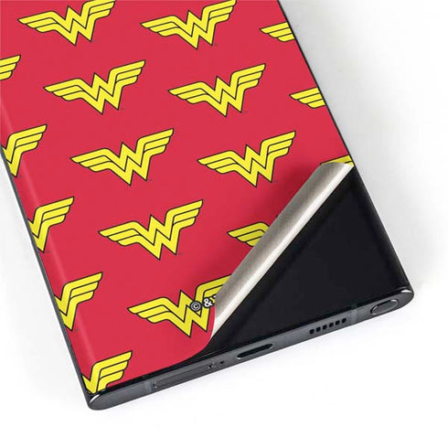 DC Comics Wonder Woman Logo Pattern Galaxy S22 Ultra Skin