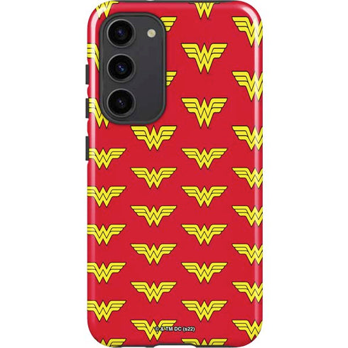 DC Comics Wonder Woman Logo Pattern Galaxy S23 Plus Pro Case