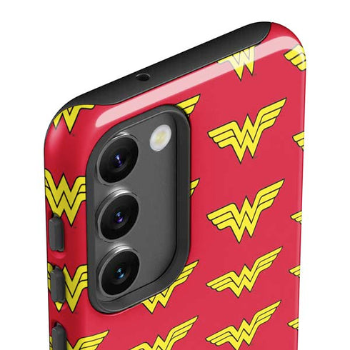 DC Comics Wonder Woman Logo Pattern Galaxy S23 Plus Pro Case