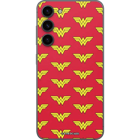 DC Comics Wonder Woman Logo Pattern Galaxy S23 Plus Skin