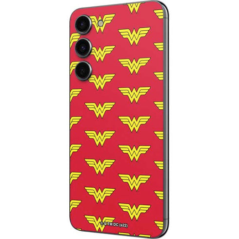 DC Comics Wonder Woman Logo Pattern Galaxy S23 Plus Skin