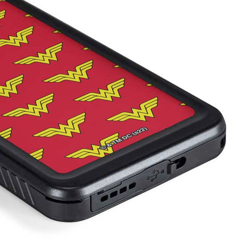 DC Comics Wonder Woman Logo Pattern Galaxy S23 Plus Waterproof Case