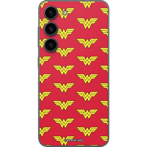 DC Comics Wonder Woman Logo Pattern Galaxy S23 Skin