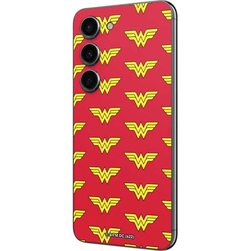 DC Comics Wonder Woman Logo Pattern Galaxy S23 Skin